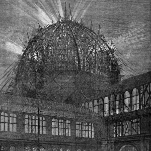 Progress of the International Exhibition Building: Night effect of the Western Dome... 1862. Creator: M Jackson