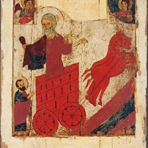 The Prophet Elijah and the Fiery Chariot, 13th century. Artist: Russian icon