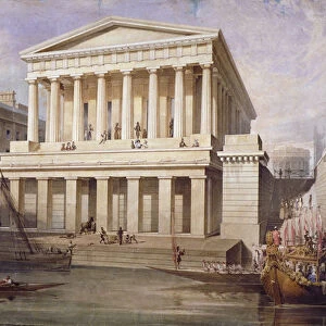 Proposed view of Fishmongers Hall near London Bridge, City of London, c1830. Artist