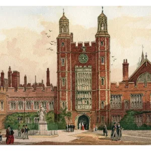 Quadrangle of Eton College Print, 1880 watercolour Quadrangle of Eton College Print, 1880 watercolour