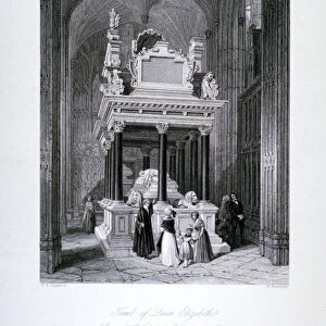Queen Elizabeth Is tomb, Henry VII Chapel, Westminster Abbey, London, c1840. Artist