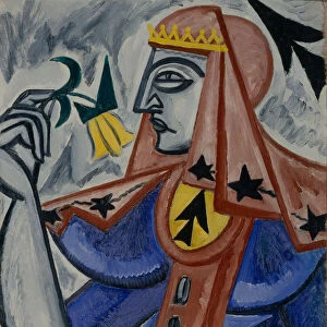 Queen of spades, 1913-1914. Artist: Rozanova, Olga Vladimirovna (1886-1918)
