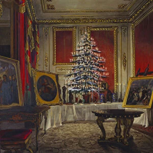 Queen Victorias Christmas Tree, 1850. Artist: Roberts, James (1824-1867)