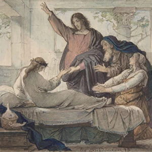 The Raising of the Daughter of Jairus, 1873. Creator: Eduard Julius Friedrich Bendemann