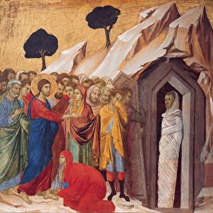 The Raising of Lazarus. Artist: Duccio di Buoninsegna (1260-1318)