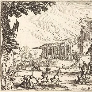 Ravaging and Burning a Village, c. 1633. Creator: Jacques Callot