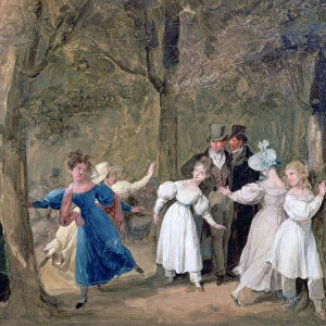 Reunion in the Luxembourg Gardens, 1761-1845. Artist: Louis Leopold Boilly