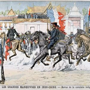 Review of the indigenous cavalry, French Indochina, 1903