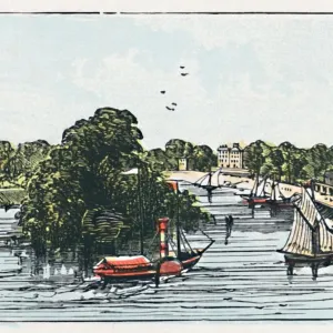Richmond, c1910 Print: View from Richmond Bridge Richmond, c1910 Print: View from Richmond Bridge