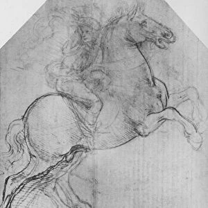 A Rider on a Rearing Horse, c1480 (1945). Artist: Leonardo da Vinci