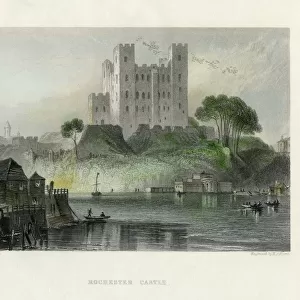 Rochester Castle, Kent, mid 19th century. Artist: Henry Adlard