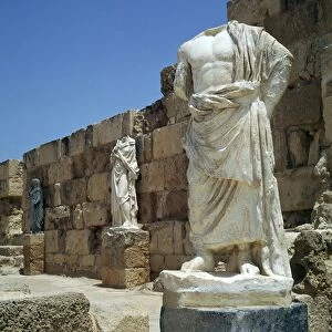 Roman statues in the gymnasium in Salamis, 3rd century