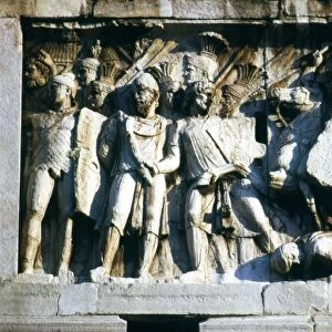 Roman Troops and Barbarians on the Arch of Constantine, relief detail, early 2nd century