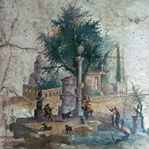 Roman wall-painting of a mythical landscape, c. 1st century