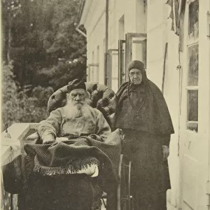 Russian author Leo Tolstoy with his sister Maria Nikolaevna, Russia, 1900s. Artist: Sophia Tolstaya