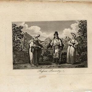 Russian Peasant Dresses, ca 1775. Artist: Tookey, James (active End of 18th cen. )