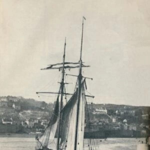 Sailing Into Newlyn Harbour, the Isabella, a two-masted Lancashire type schooner