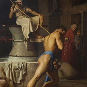 Samson and the Philistines, 1863. Artist: Bloch, Carl (1834-1890)