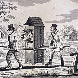 Satire on night watchmen, London, 1825
