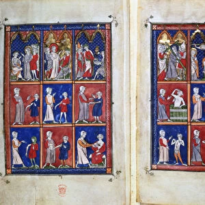 Scenes from the life of Christ, and doctors with patients, c1300