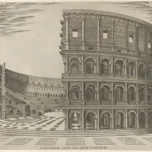 Sección y elevación del Coliseo en Roma, 1581. Creador Sección y elevación del Coliseo en Roma, 1581. Creador
