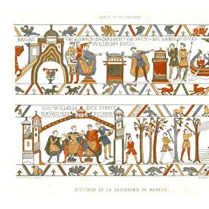 Sections of the Bayeux Tapestry. Creator: Adolphe Maugendre