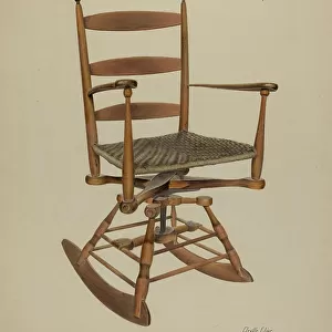 Shaker Rocking Chair, c. 1939. Creator: Orville Cline