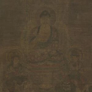 Shakyamuni Triad: Buddha Attended by Manjushri and Samantabhadra, c. 900. Creator: Unknown