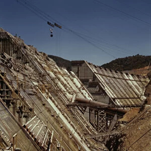 Shasta dam under construction, California, 1942. Creator: Russell Lee