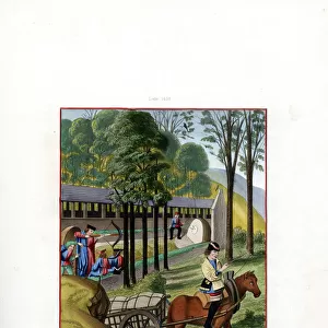 Shooting at the Butt, 1496, (1843). Artist: Henry Shaw