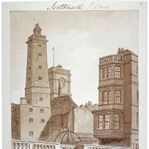 Shot Manufactory, Tooley Street, from London Bridge, Bermondsey, London, 1828