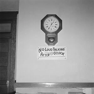 Sign in upstairs hall of small hotel, West Carlton, Oregon, 1939. Creator: Dorothea Lange