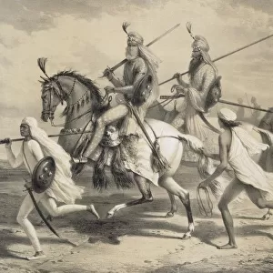 Sikh Chieftans going Hunting, 1858. Creator: A. Soltykoff (1806?1859)