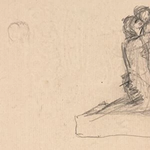 Sketch of Two Figures Embracing (verso). Creator: Theodule Ribot (French, 1823-1891)