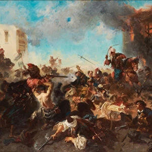 The Skirmish at Bender (Kalabaliken i Bender), 1877. Artist: Armand-Dumaresq, Charles Edouard (1826-1895)