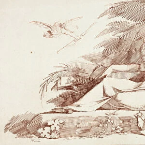 Sleeping Woman with a Cupid, 1780/90. Creator: Henry Fuseli