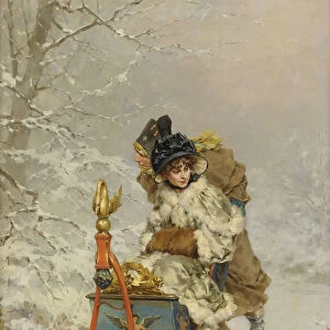 The Sleigh Ride. Artist: Kaemmerer, Frederik Hendrik (1839-1902)