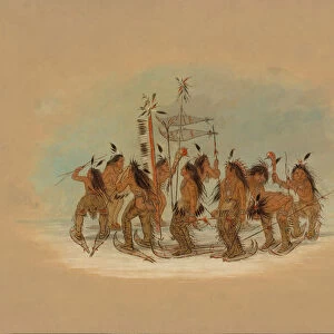 Snow Shoe Dance - Ojibbeway, 1861 / 1869. Creator: George Catlin
