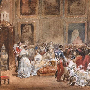 A Soiree by Duke of Orleans (1810-1842) in the Pavillon de Marsan. Creator: Lami