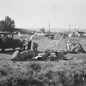 Squatter camp in potato town, Malin, Klamath County, Oregon, 1939. Creator: Dorothea Lange