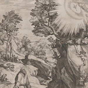 St Francis Penitent in the Wilderness, 1575. Creator: Cornelis Cort