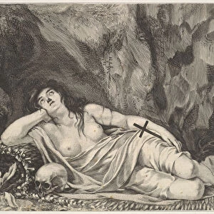 St. Mary Magdalen Reclining in a Grotto. Creator: Claude Goyrand