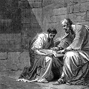 St Paul the Apostle in prison, writing his epistle to the Ephesians, 1st century AD (19th century)