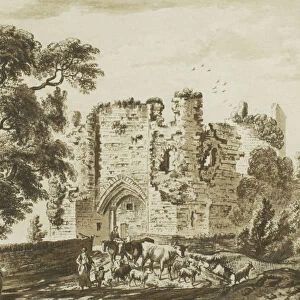 St. Quintins Castle near Cowbridge in Glamorgan Shire, 1773-75. Creator: Paul Sandby
