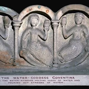 Stone relief showing the water-goddess Coventina, 2nd century
