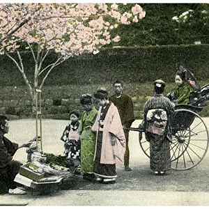 A street merchant, Japan, 1904