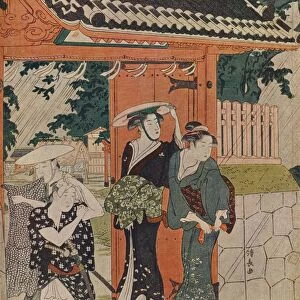 A Sudden Shower at the Mimeguri Inari Shrine, 1787. Artist: Torii Kiyonaga