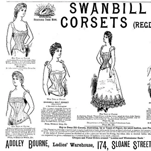 Swanbill Corsets, 1890. Creator: Unknown