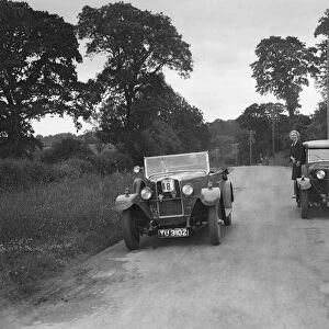 Talbot 18 / 55 4-seater and Kitty Brunells Talbot 14 / 45 saloon at the JCC Inter-Centre Rally, 1932