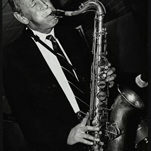 Tenor saxophonist Spike Robinson playing at The Fairway, Welwyn Garden City, Hertfordshire, 1992